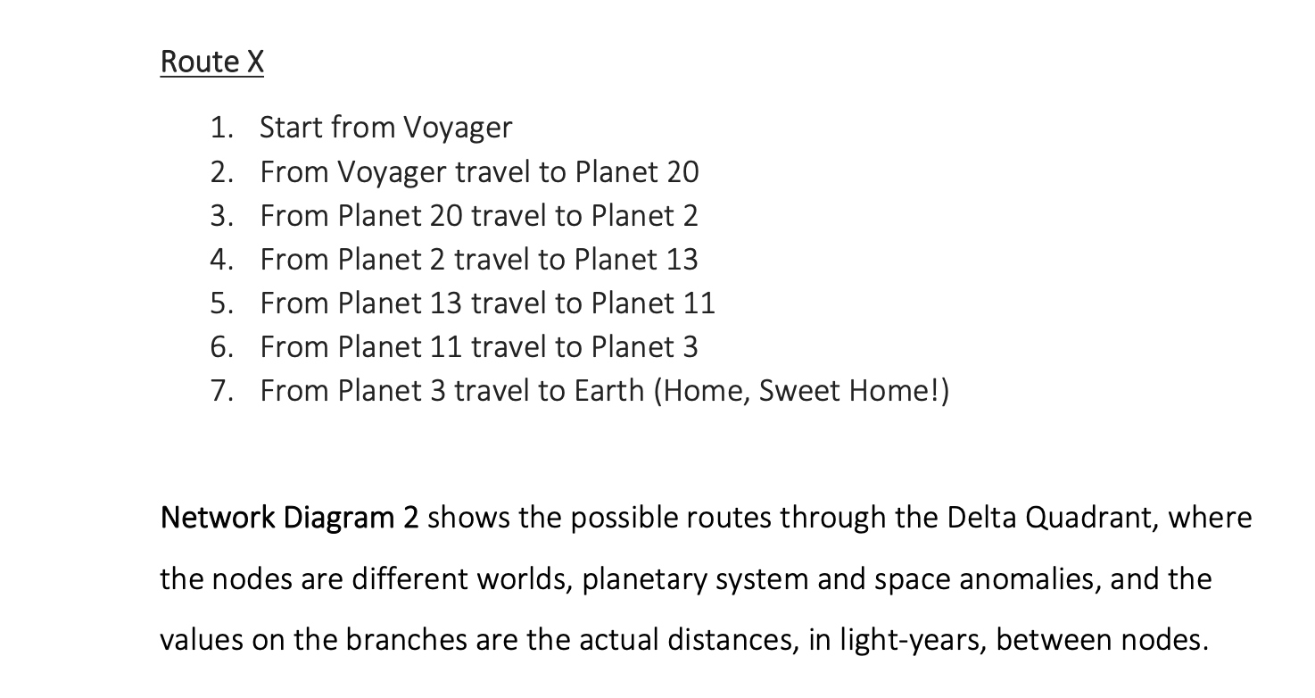 Route X 1 . Start from Voyager 2 . From Voyager