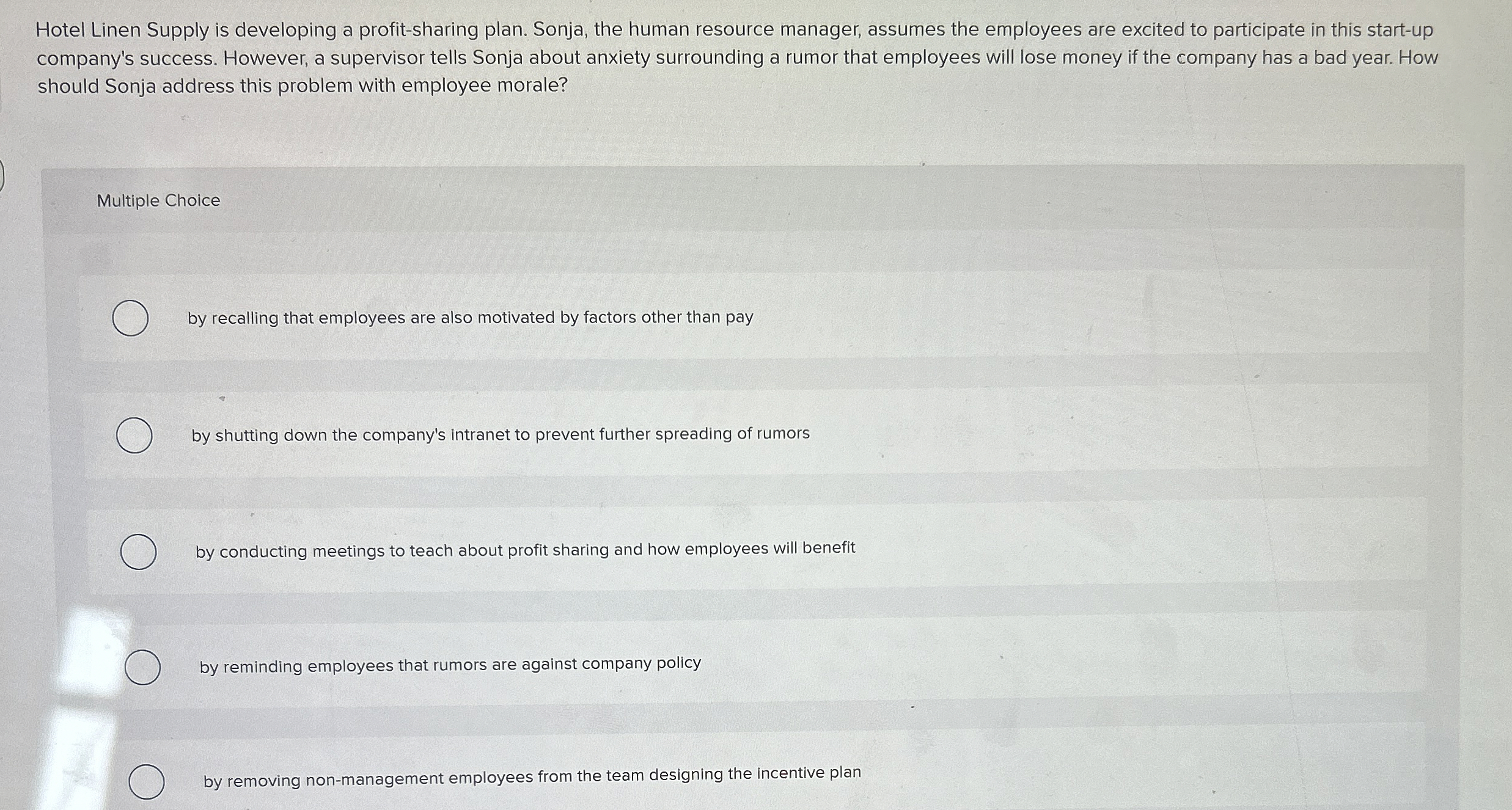 Hotel Linen Supply is developing a profit -