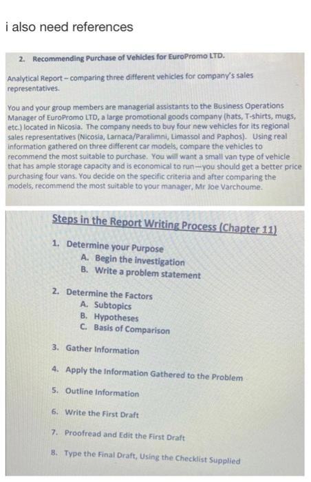 REFERENCES PLEASE i also need references 2.