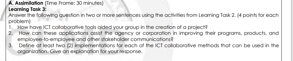 A. Assimilation (Time Frame: 30 minutes) Learning