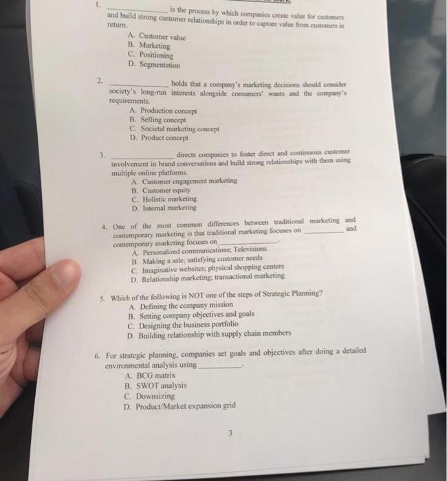 1 is the process by which companies create value