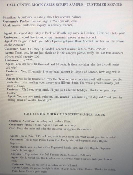 Review the scripts in the Contact Centre Script
