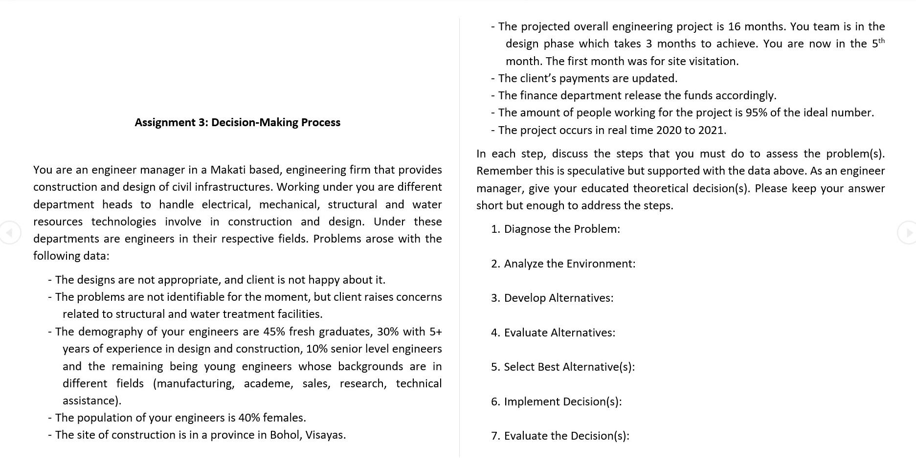 - The projected overall engineering project is 16