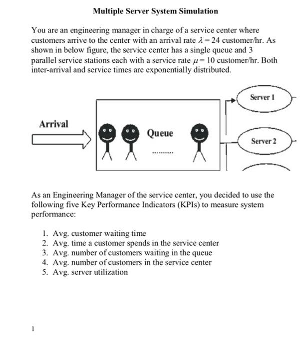 Multiple Server System Simulation You are an
