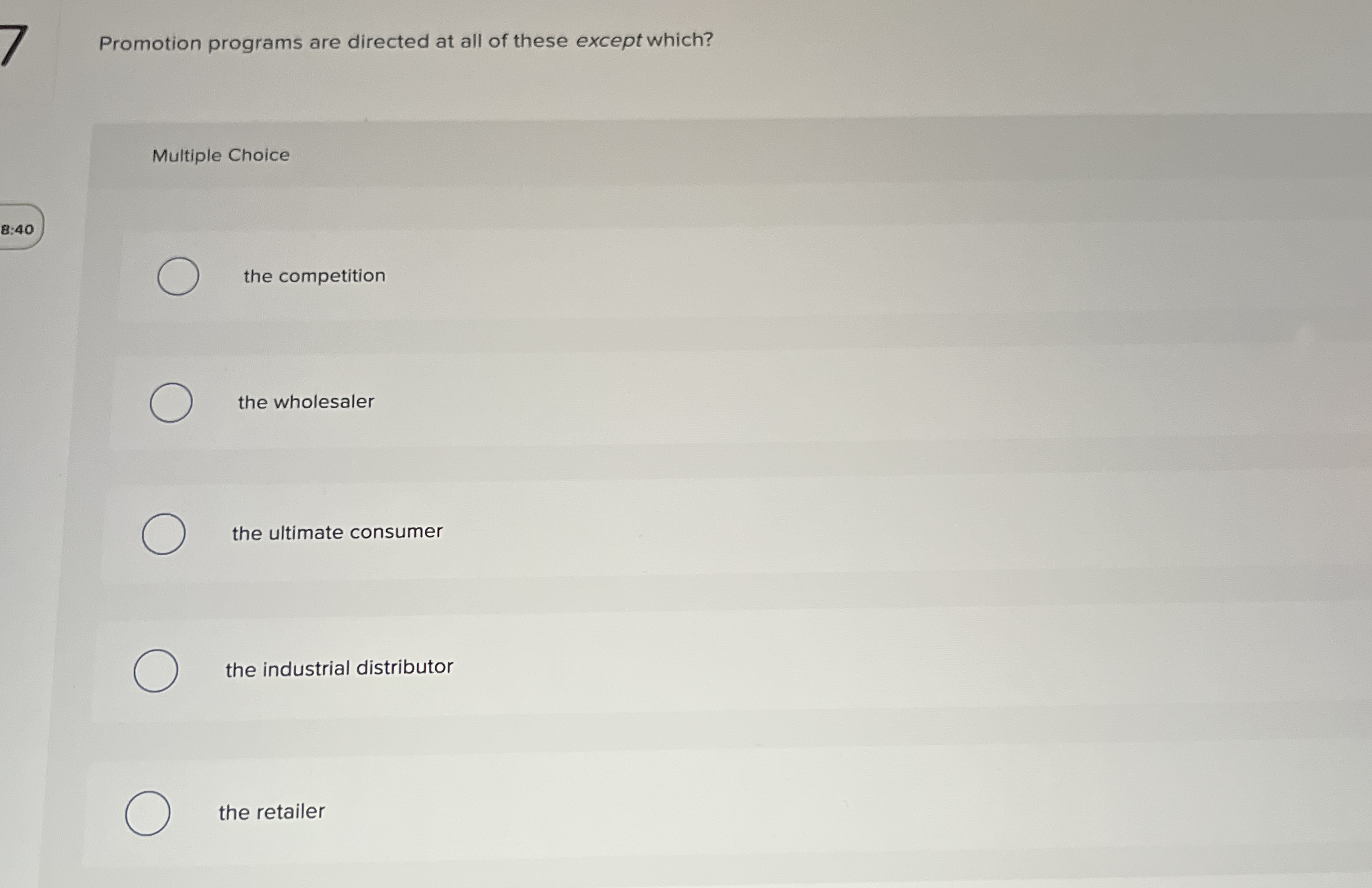 7 Promotion programs are directed at all of these