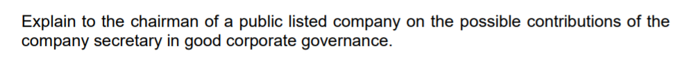 Explain to the chairman of a public listed