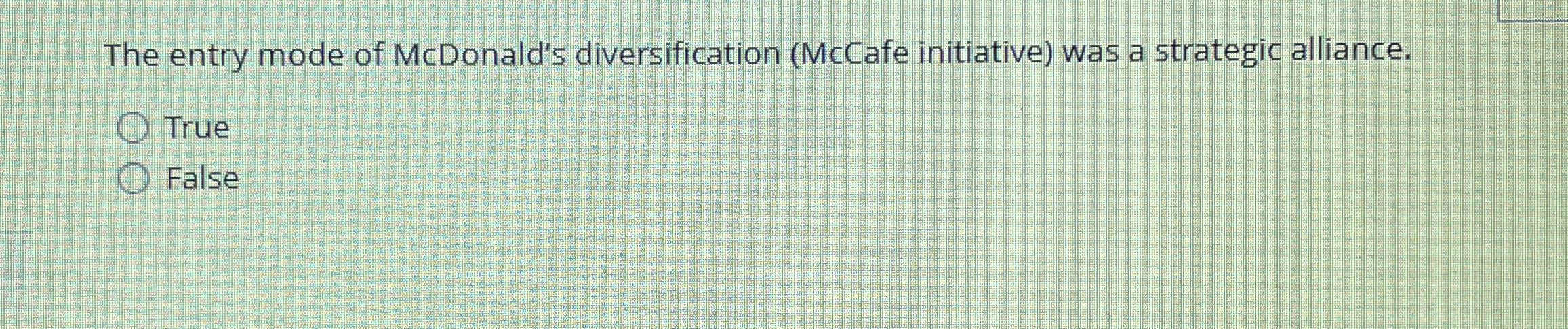 The entry mode of McDonald's diversification (