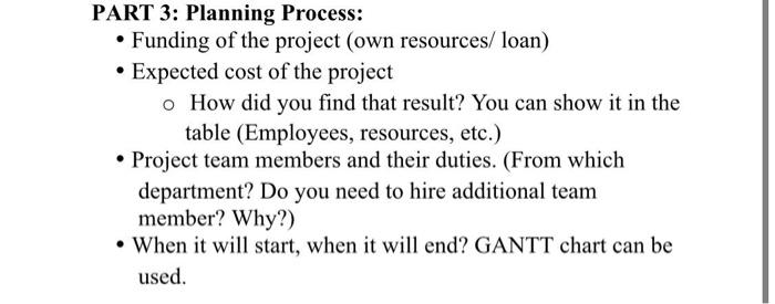 for ford motors company PART 3: Planning Process: