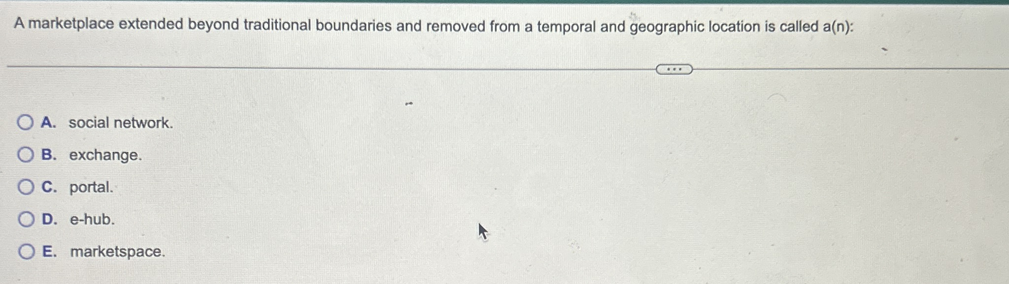 A marketplace extended beyond traditional