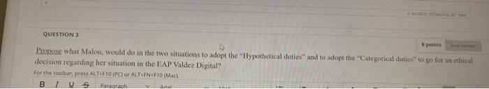 WOW QUESTION e points Propose what Malou, would