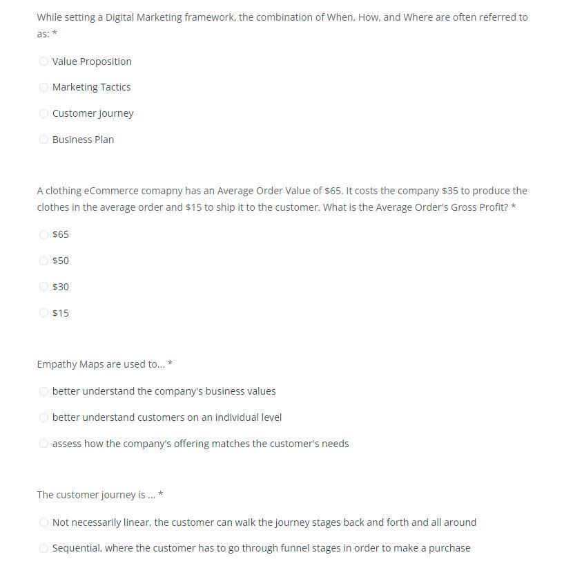 Please help me solve these marketing MCQs Thanks