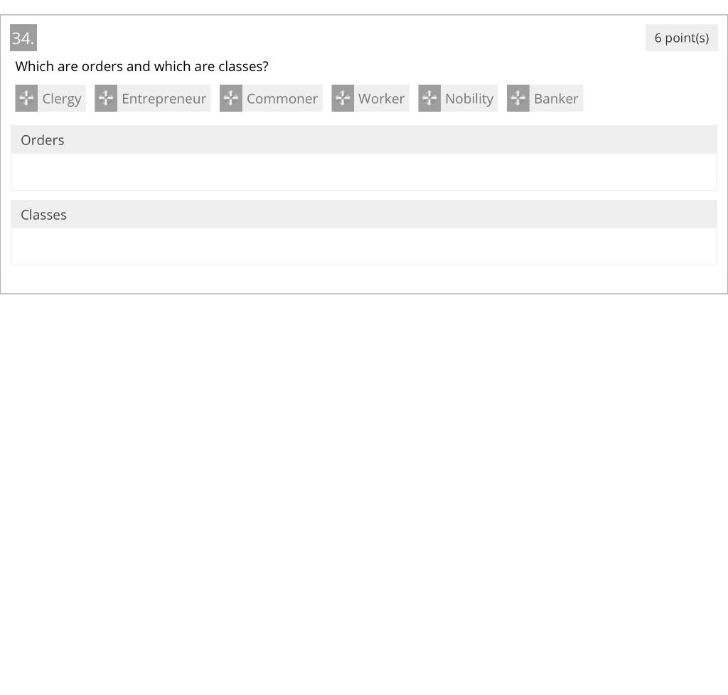 34. 6 points) Which are orders and which are