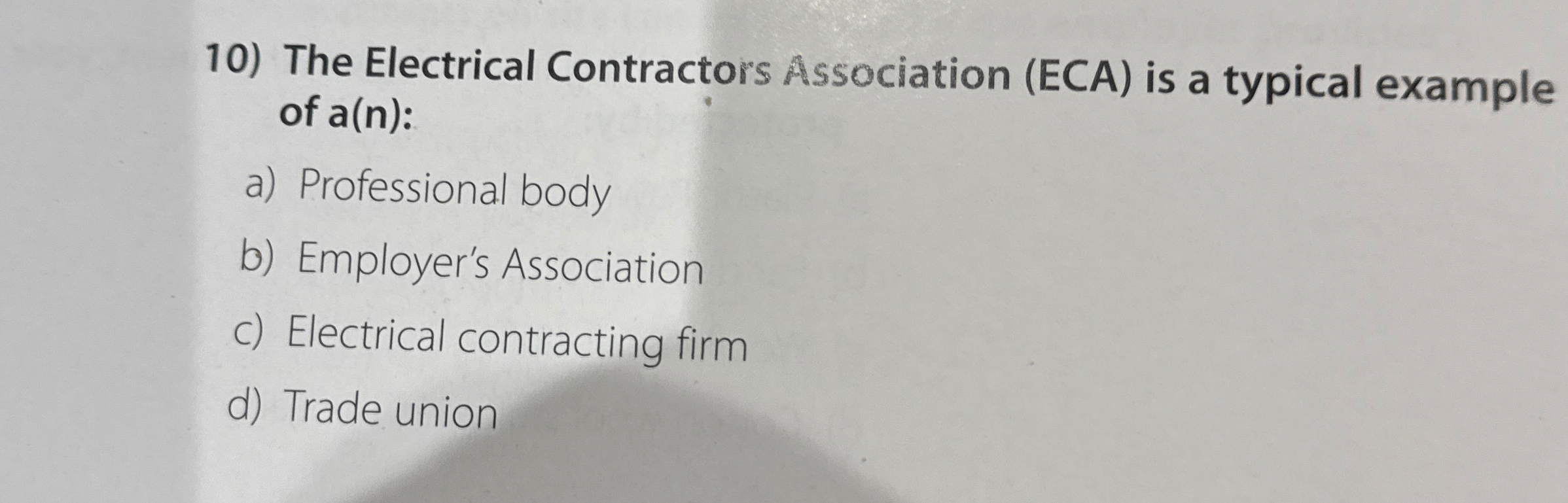 The Electrical Contractors Association ( ECA ) is