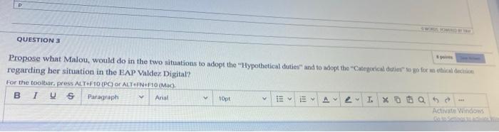 QUESTIONS Case Study: The Boss's Decision Malou