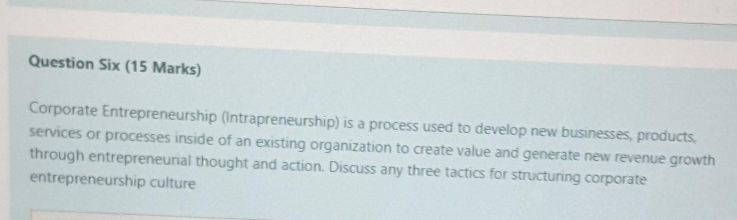 entrepreneurship read the question in the picture