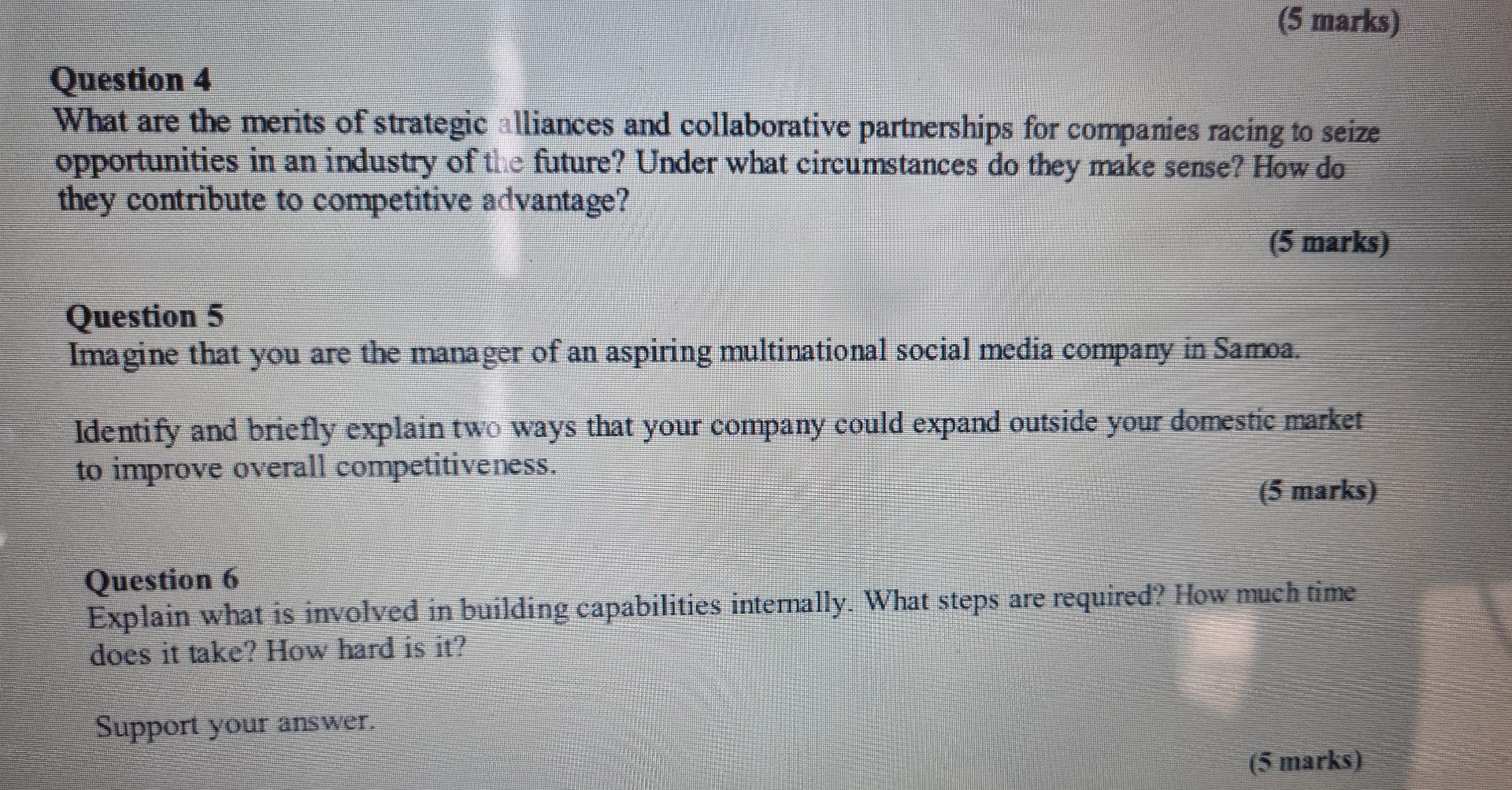 (5 marks) Question 4 What are the merits of