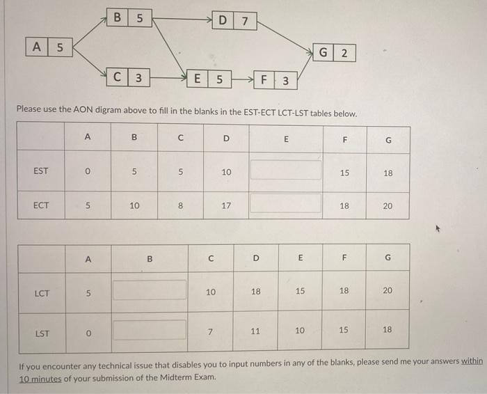 B 5 D 7 A 5 5 G 2. C 3 3 E 5 F 3 Please use the