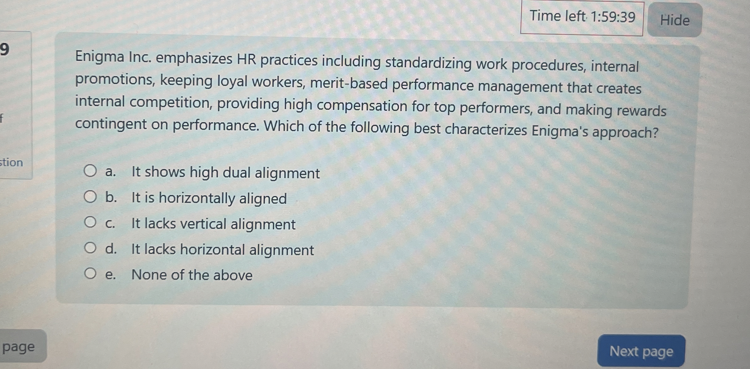 Time left 1 : 5 9 : 3 9 9 Enigma Inc. emphasizes