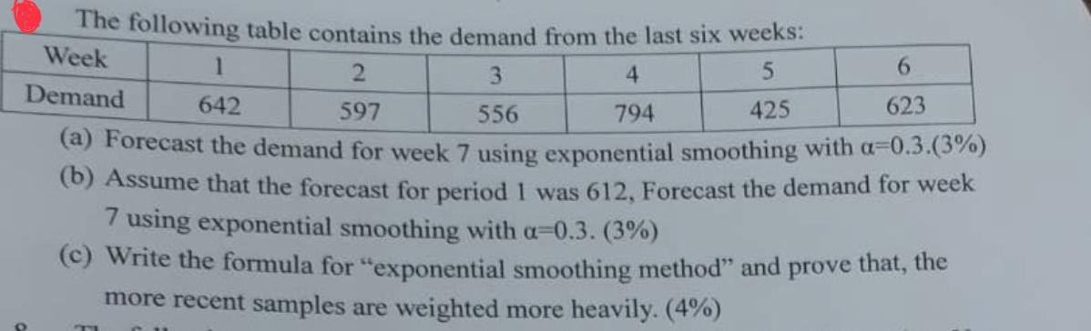 please calculate it manually (dont use excel) 3 4