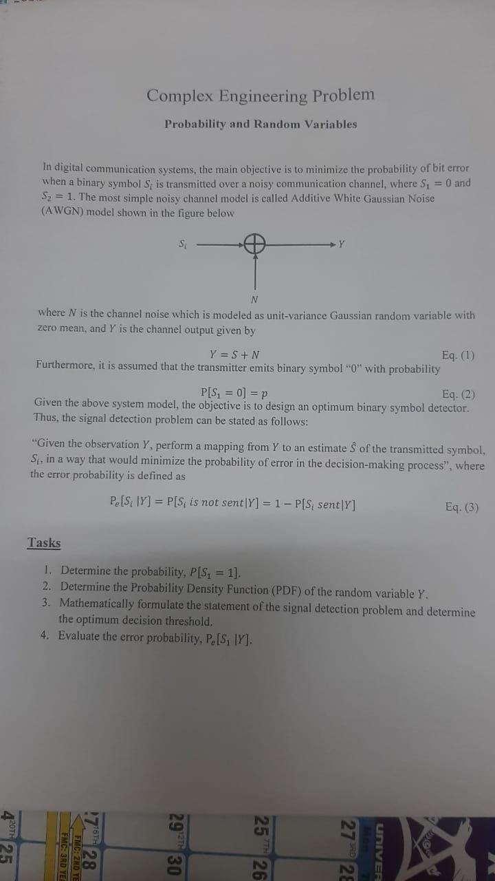 Complex Engineering Problem Probability and