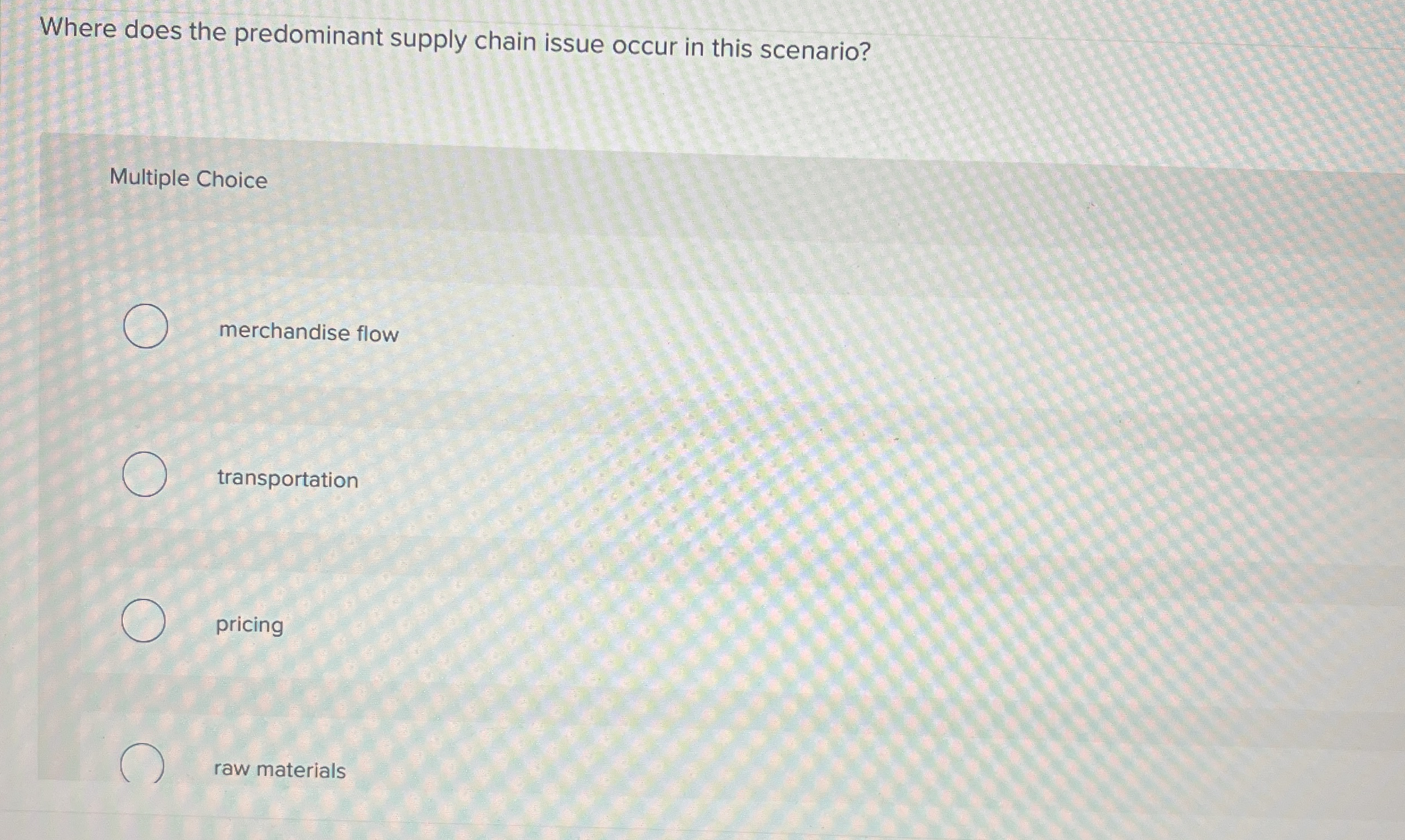 Where does the predominant supply chain issue