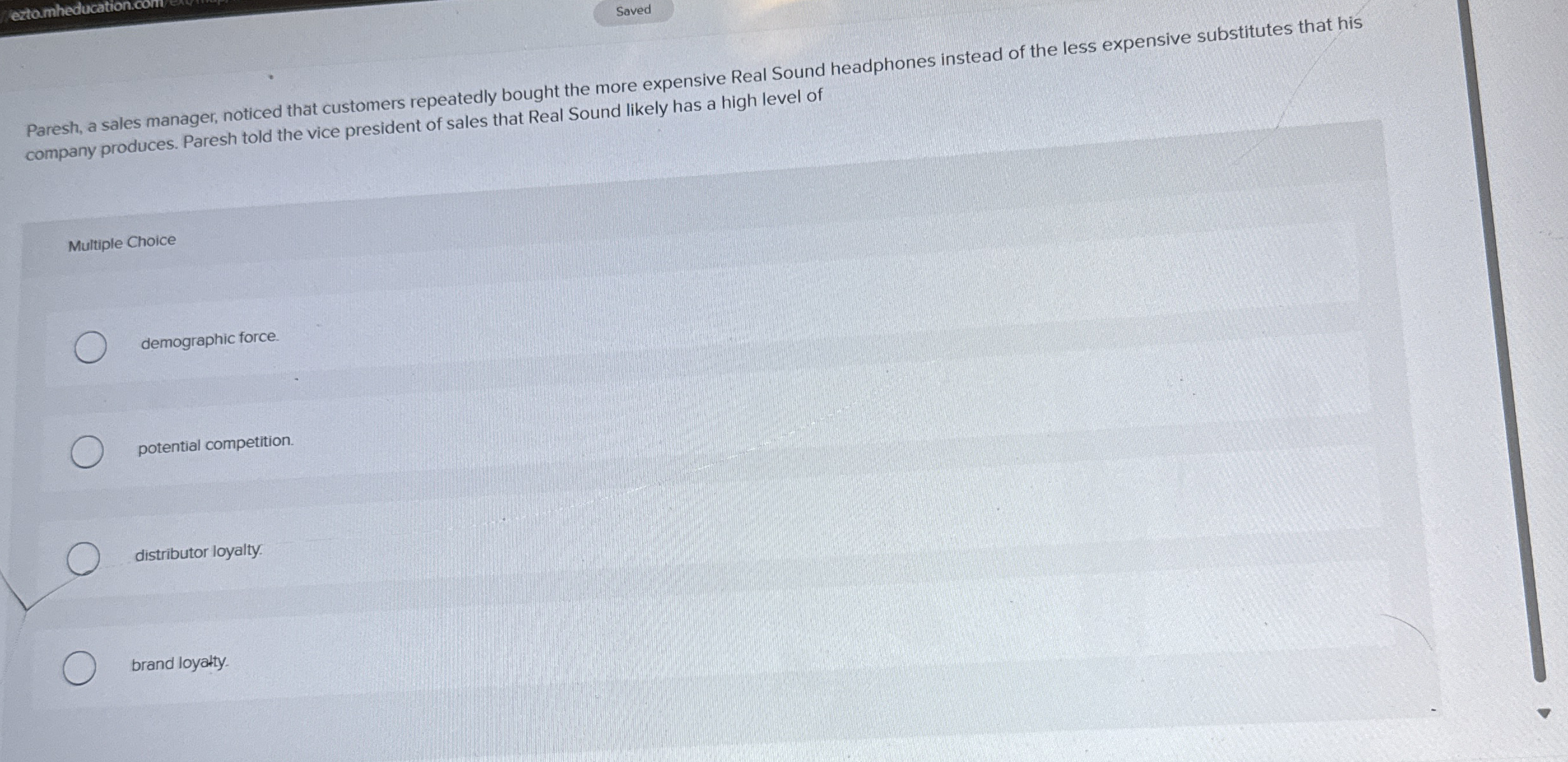 Saved Paresh, a sales manager, noticed that