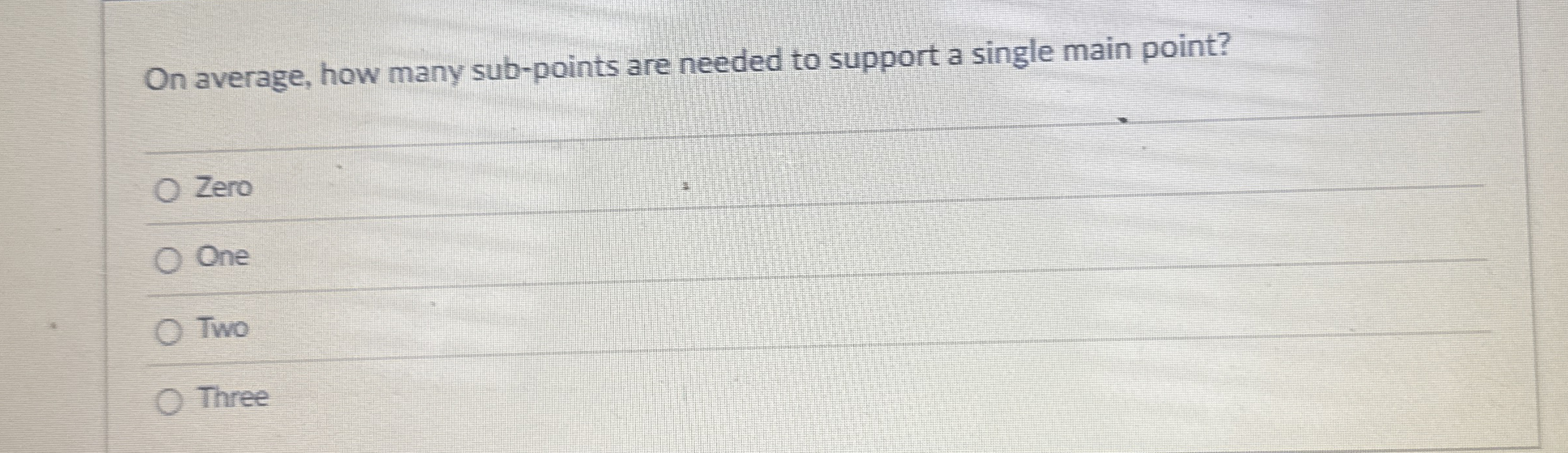 On average, how many sub - points are needed to