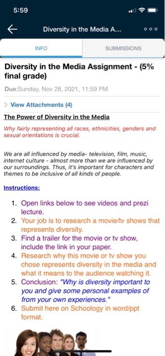 5:59 Diversity in the Media A... INFO SUBMISSIONS