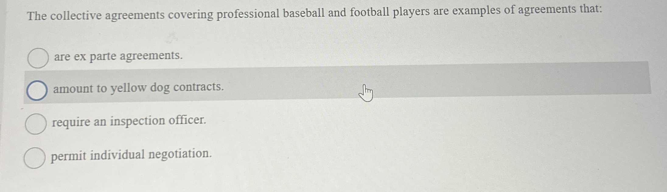 The collective agreements covering professional