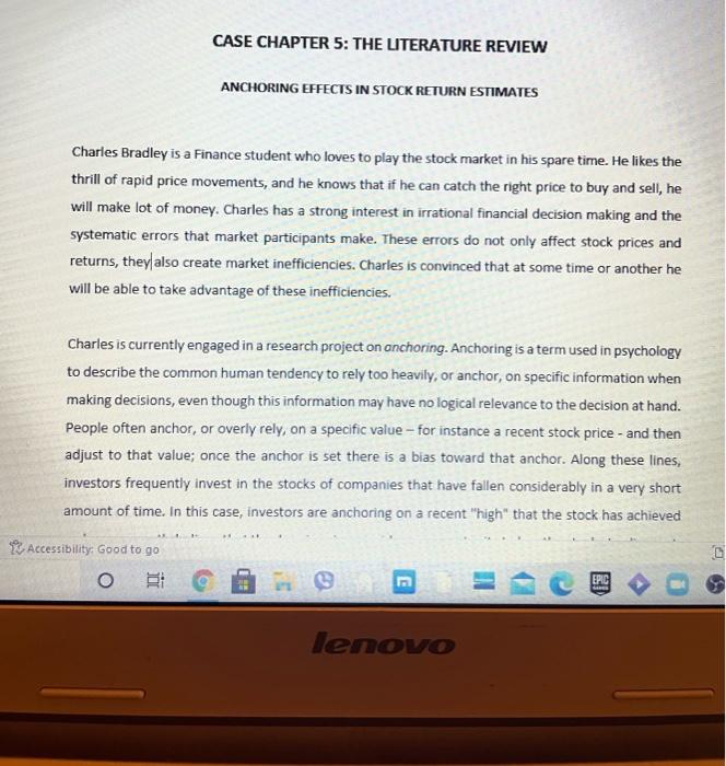 CASE CHAPTER 5: THE LITERATURE REVIEW ANCHORING