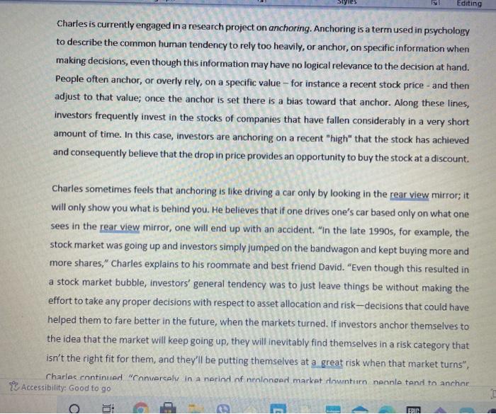 CASE CHAPTER 5: THE LITERATURE REVIEW ANCHORING