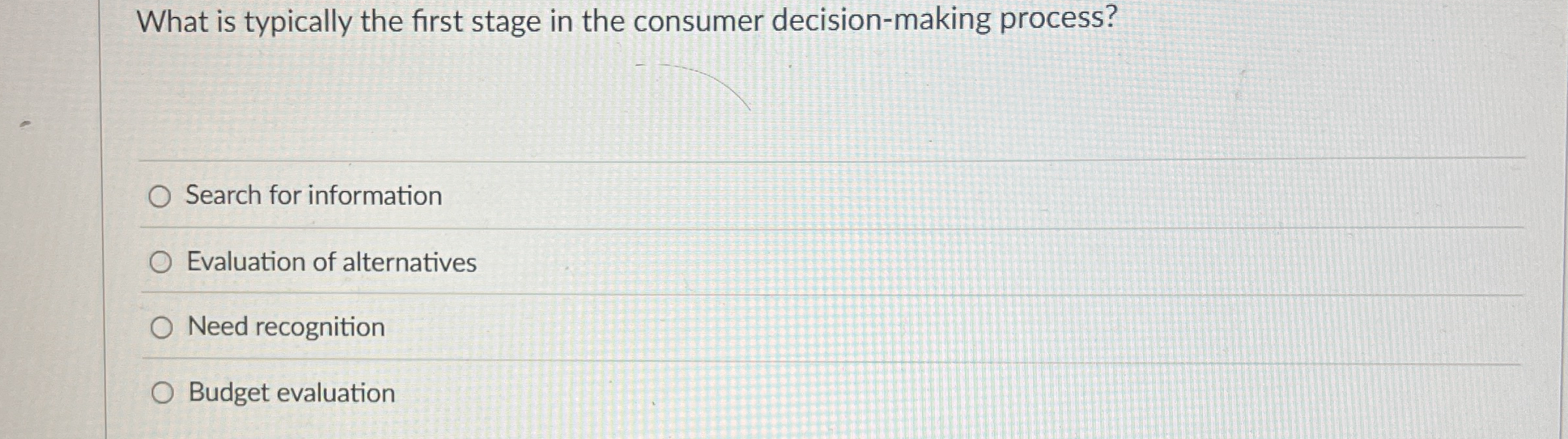 What is typically the first stage in the consumer