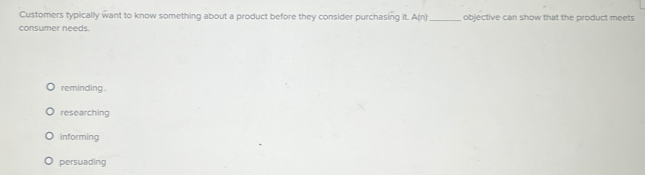 Customers typically want to know something about