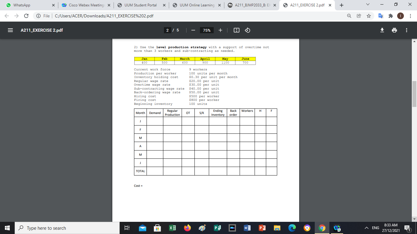 WhatsApp X Cisco Webex Meeting X UUM Student