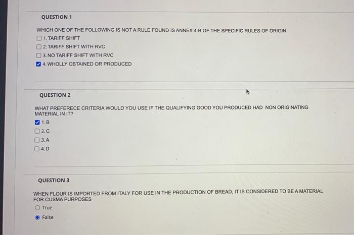 QUESTION 1 WHICH ONE OF THE FOLLOWING IS NOT A