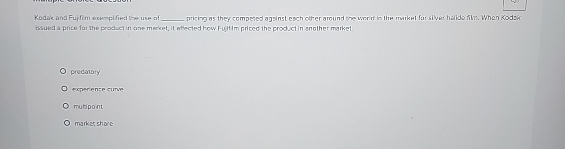 Kodak and Fujifilm exemplified the use of q ,