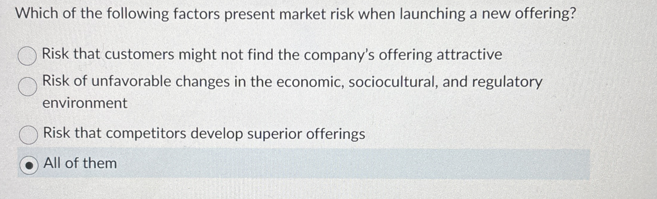 Which of the following factors present market