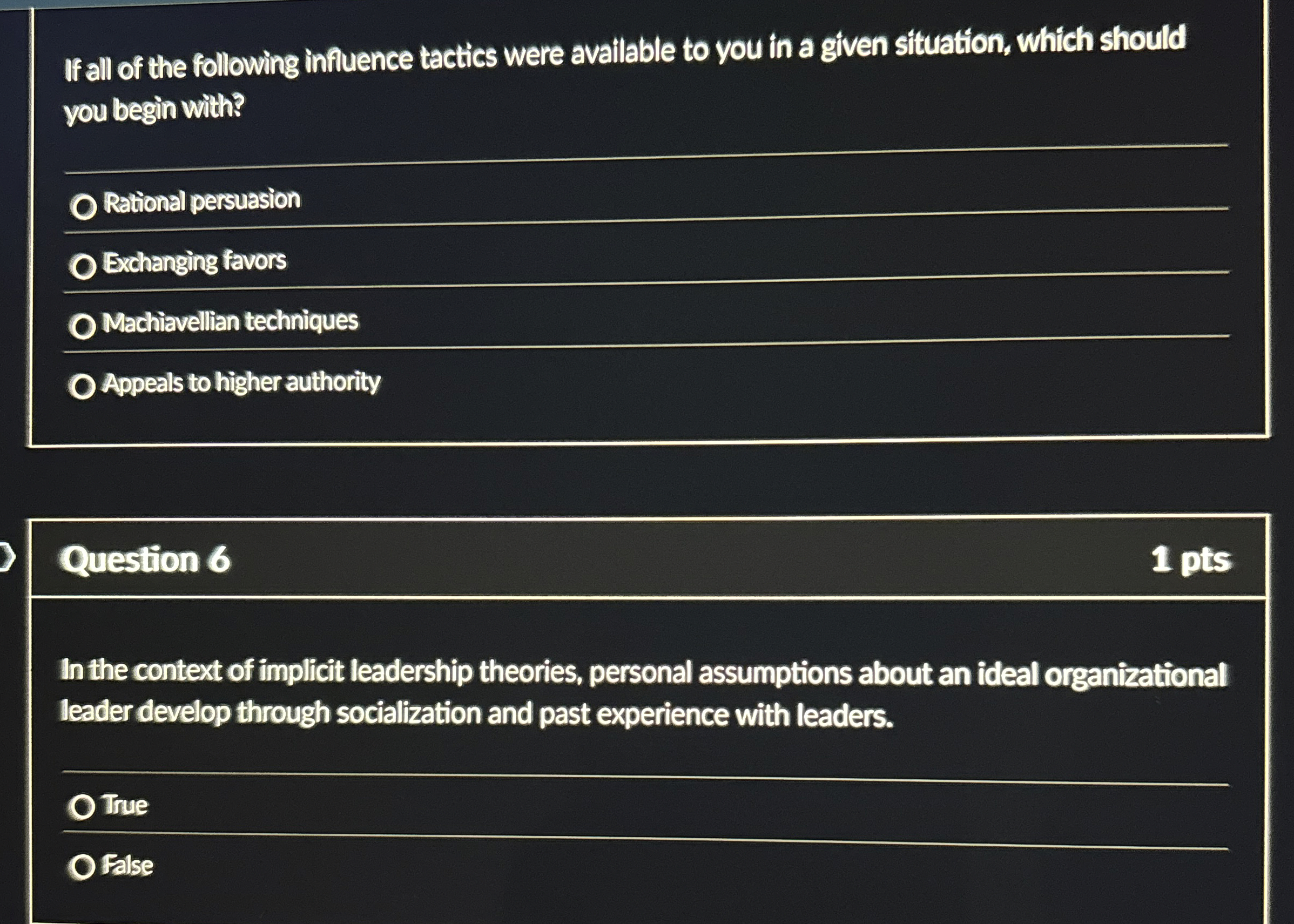 If all of the following infuence tactics were