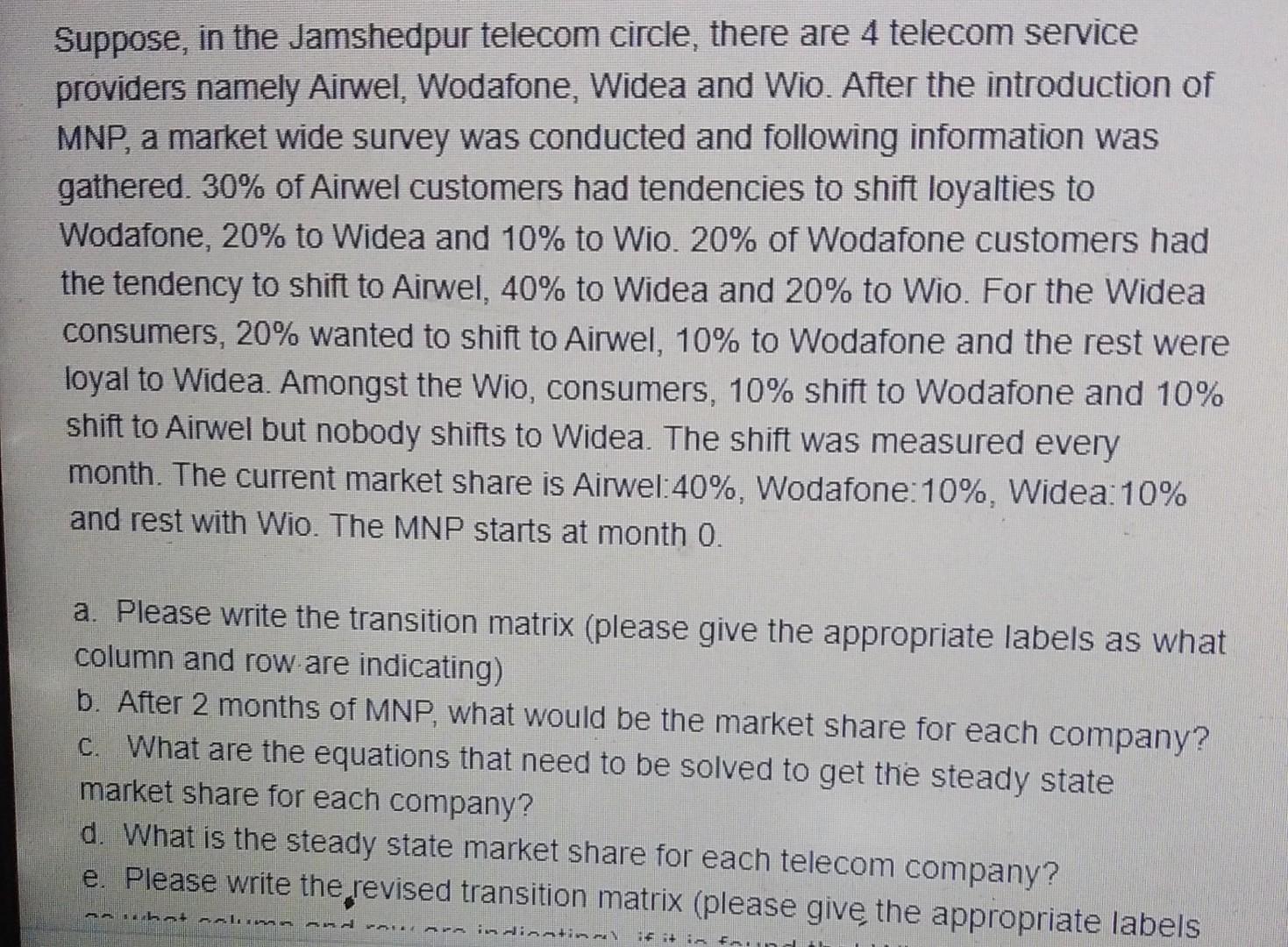 Suppose, in the Jamshedpur telecom circle, there