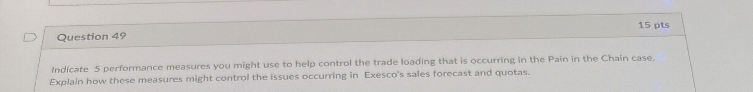 Question 4 9 1 5 pts Indicate 5 performance