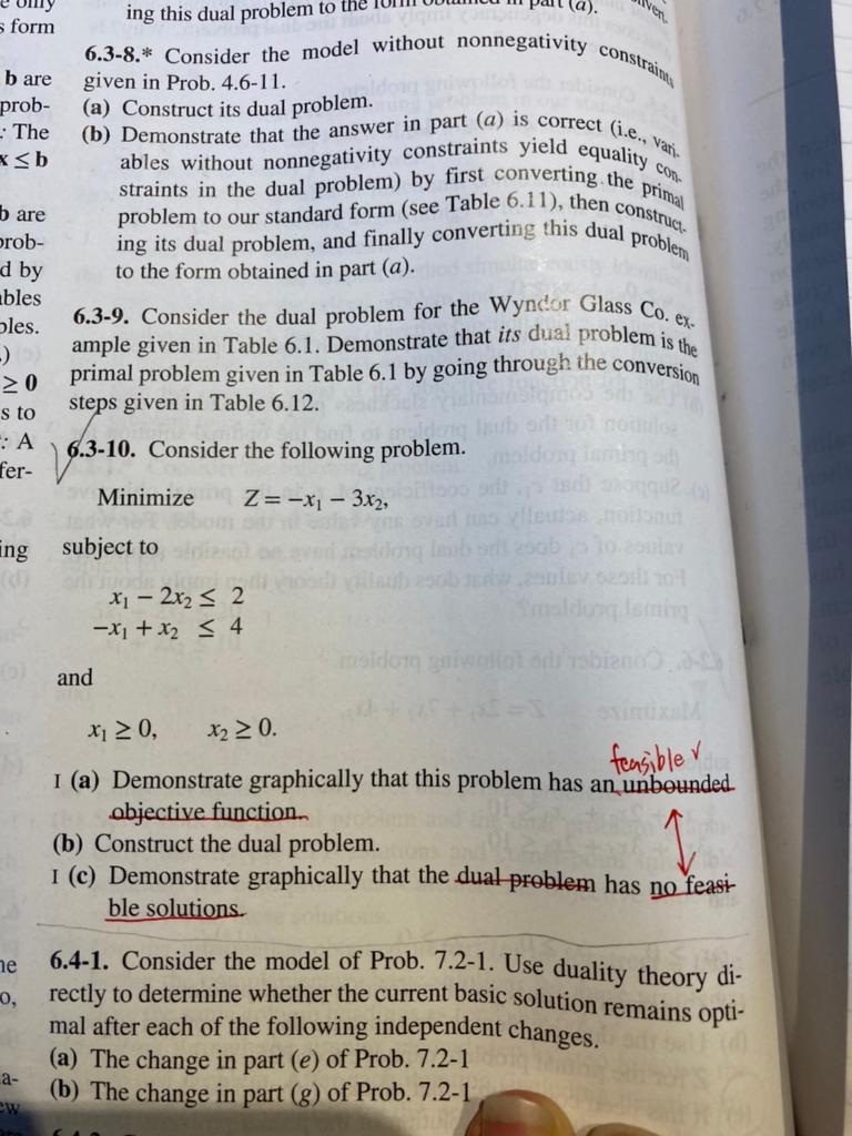 Non form bare prob- - The x 0. feasiblev I (a)