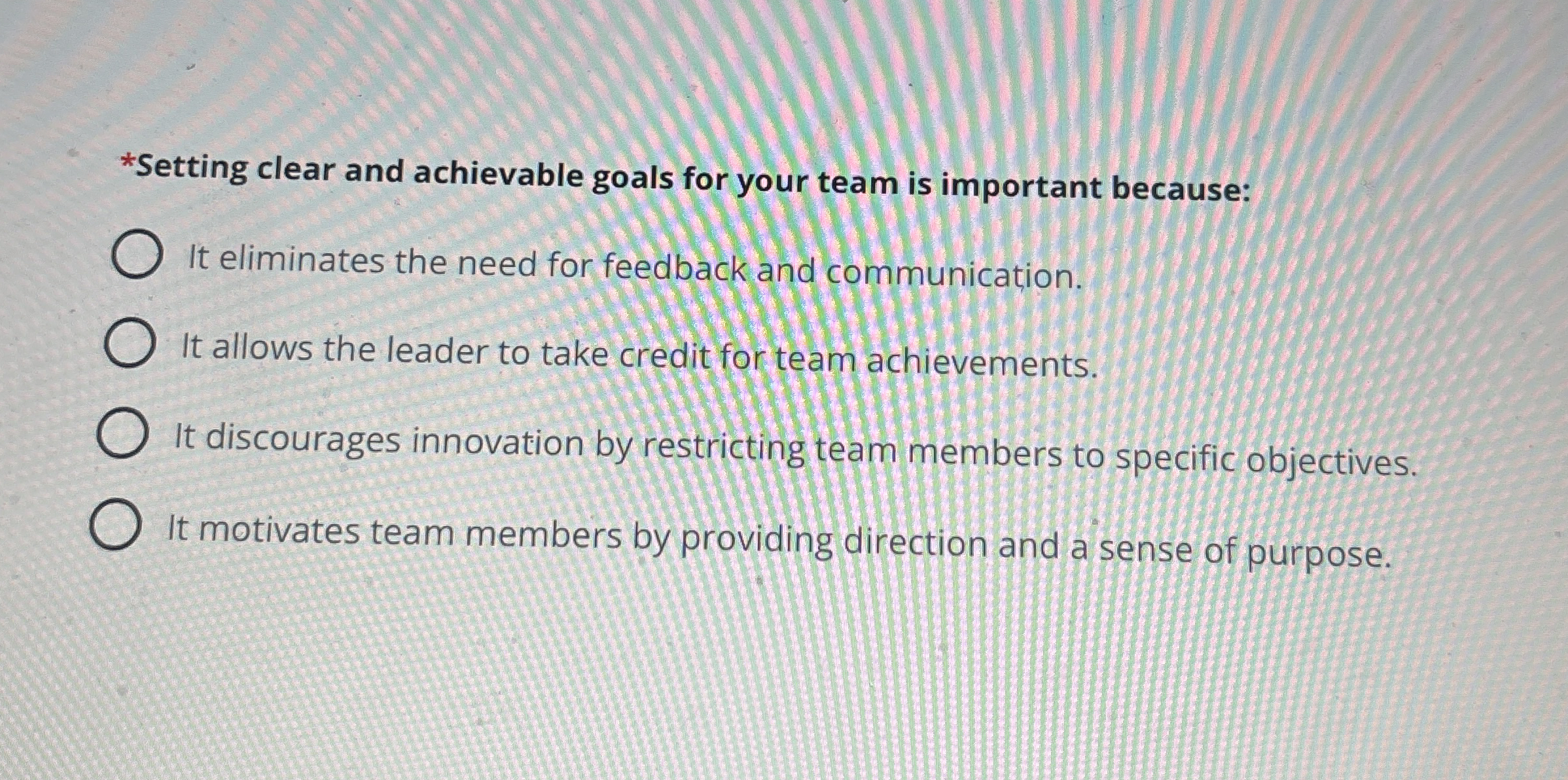 * Setting clear and achievable goals for your