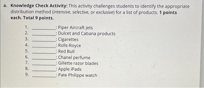 a. Knowledge Check Activity: This activity