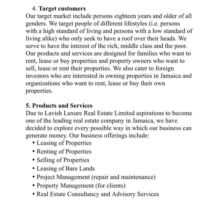 1. Using the information given, clarify the