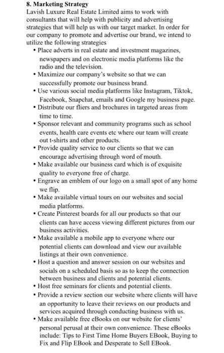 1. Using the information given, clarify the