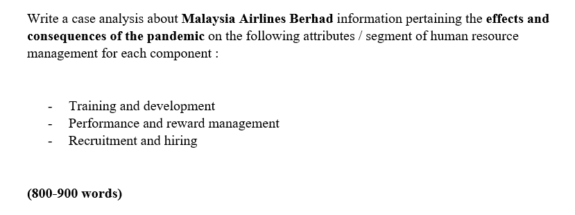 Write a case analysis about Malaysia Airlines
