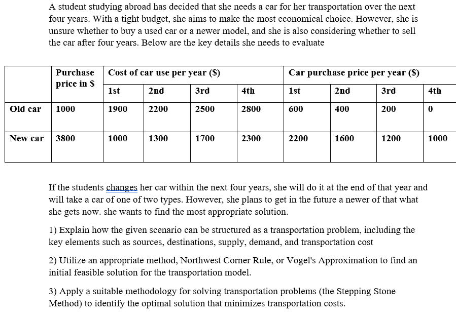 A student studying abroad has decided that she