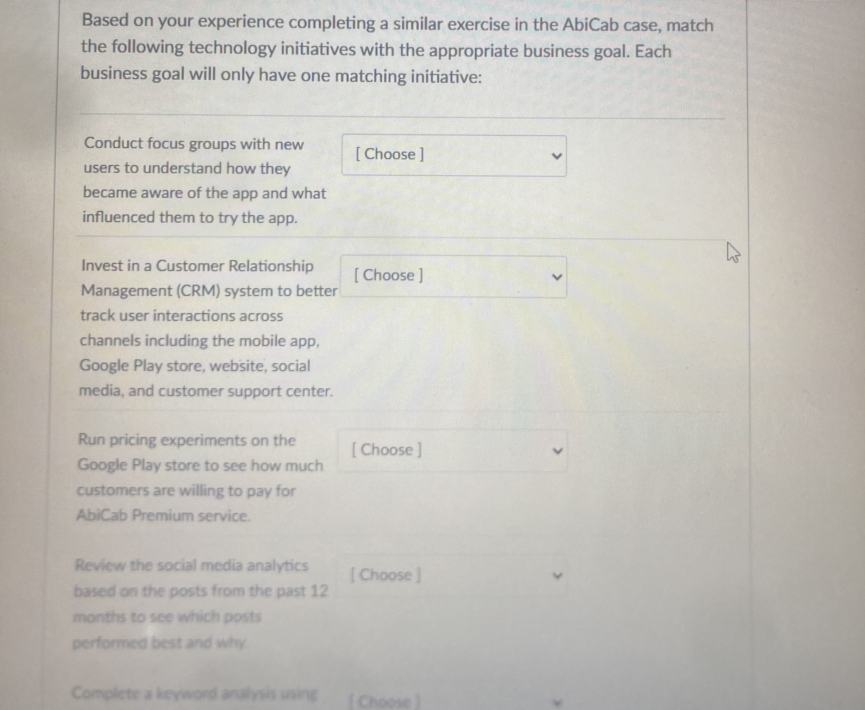 Based on your experience completing a similar