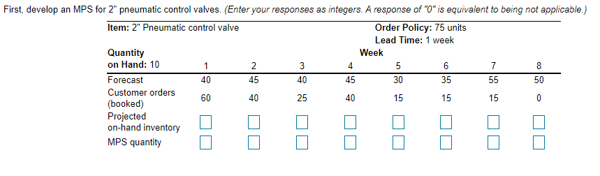 4 7 First, develop an MPS for 2" pneumatic