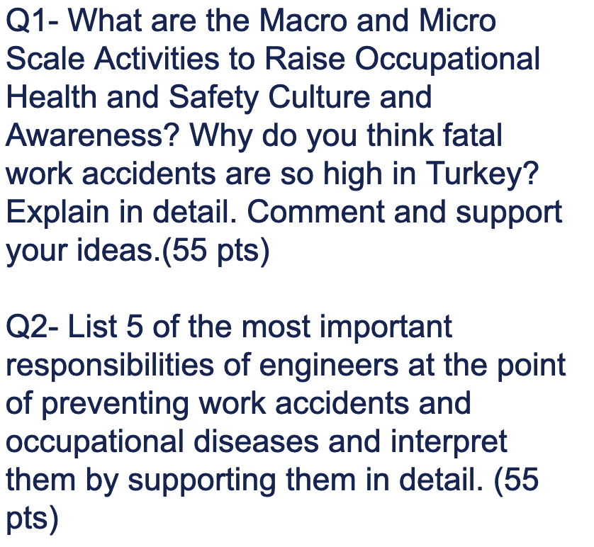 Q1- What are the Macro and Micro Scale Activities